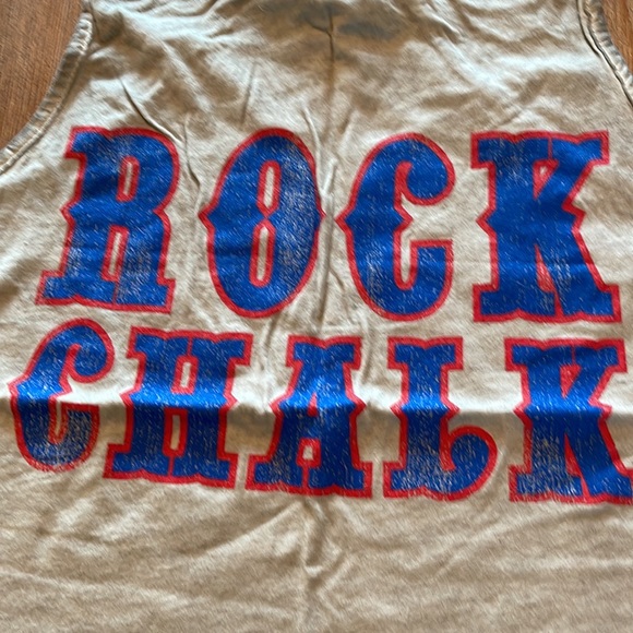 Retro Brand KU Rock Chalk Racerback Tank sz L NEW - Picture 2 of 4